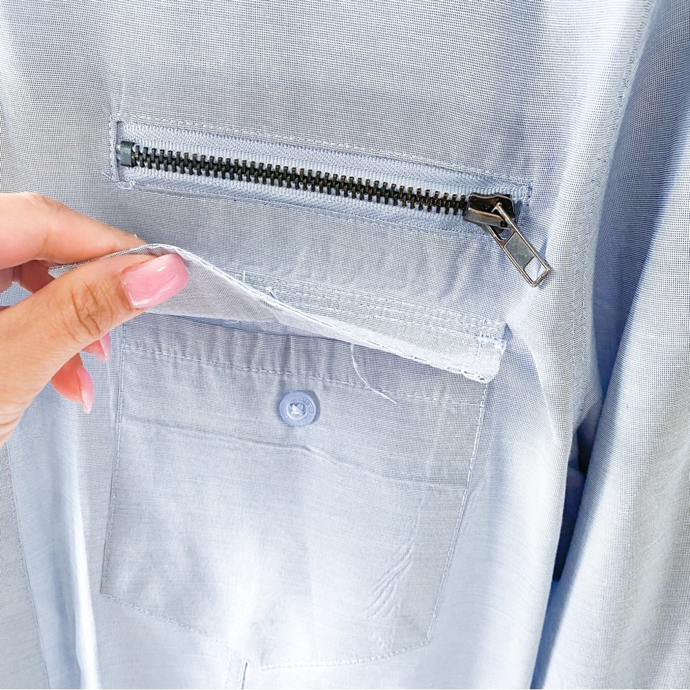 Soverign Code Large Light Blue Button Down Shirt … - image 6